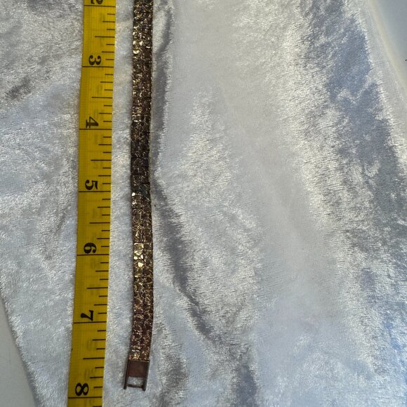 Vintage Gold-Tone Textured Necklace & Bracelet Set | Bold 80s Glam - Picture 5 of 5